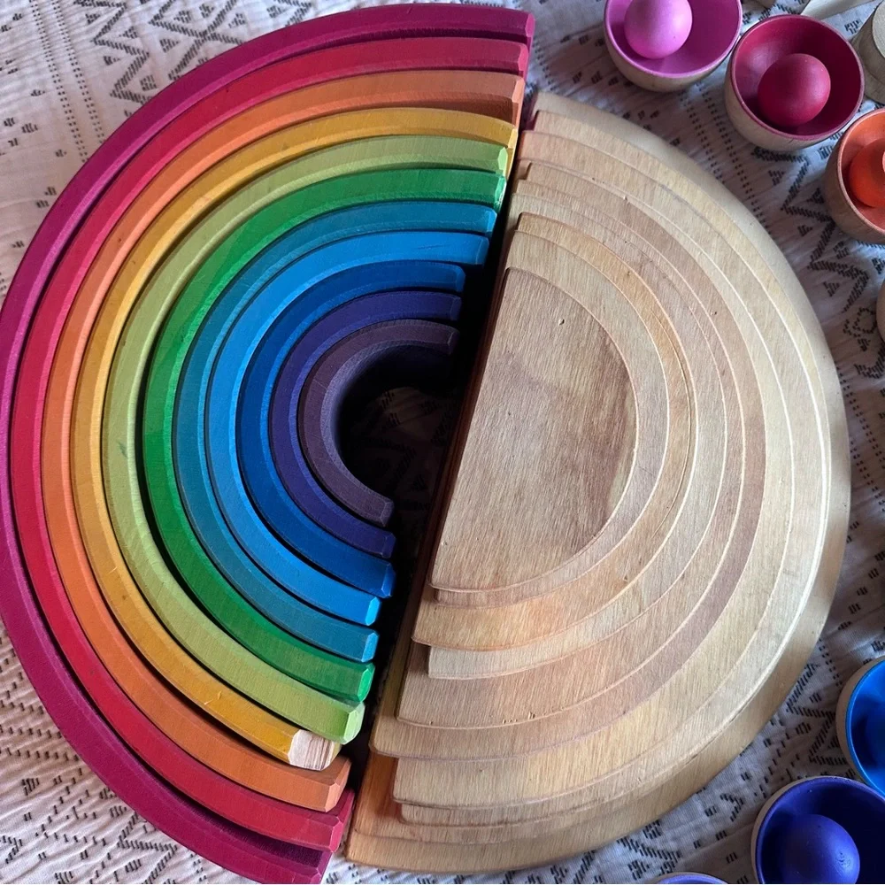 Fun Rainbow Wooden Toy Play Lot 🌈 - Picture 9 of 13